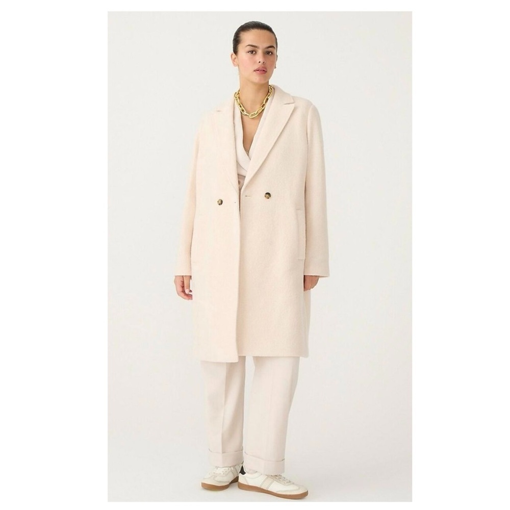 J. Crew | Daphne Topcoat Italian Boiled Wool Dusty Ivory | 16 - Picture 2 of 11